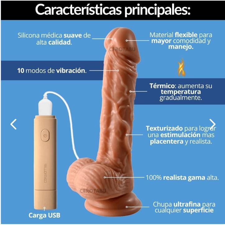 Vibrador Dildo Realista Térmico DIL101