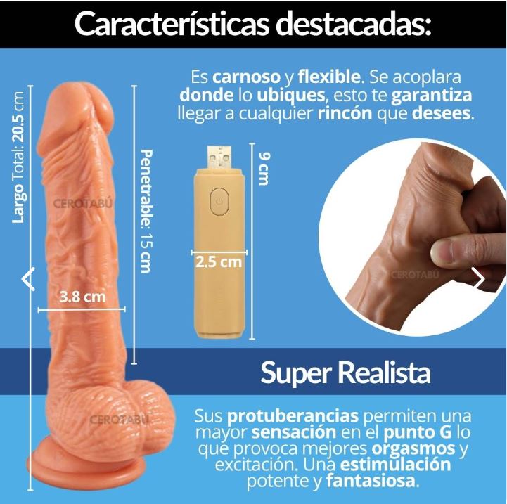 Vibrador Dildo Realista Térmico DIL101